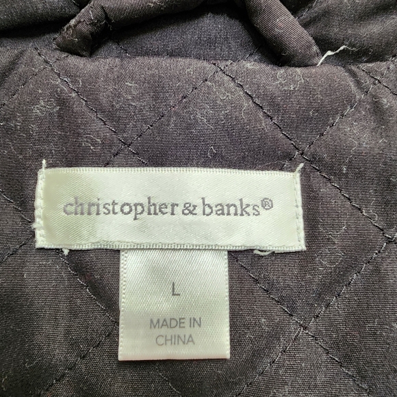 Christopher & Banks Black Quilted Vest Women's Size L - Picture 4 of 7